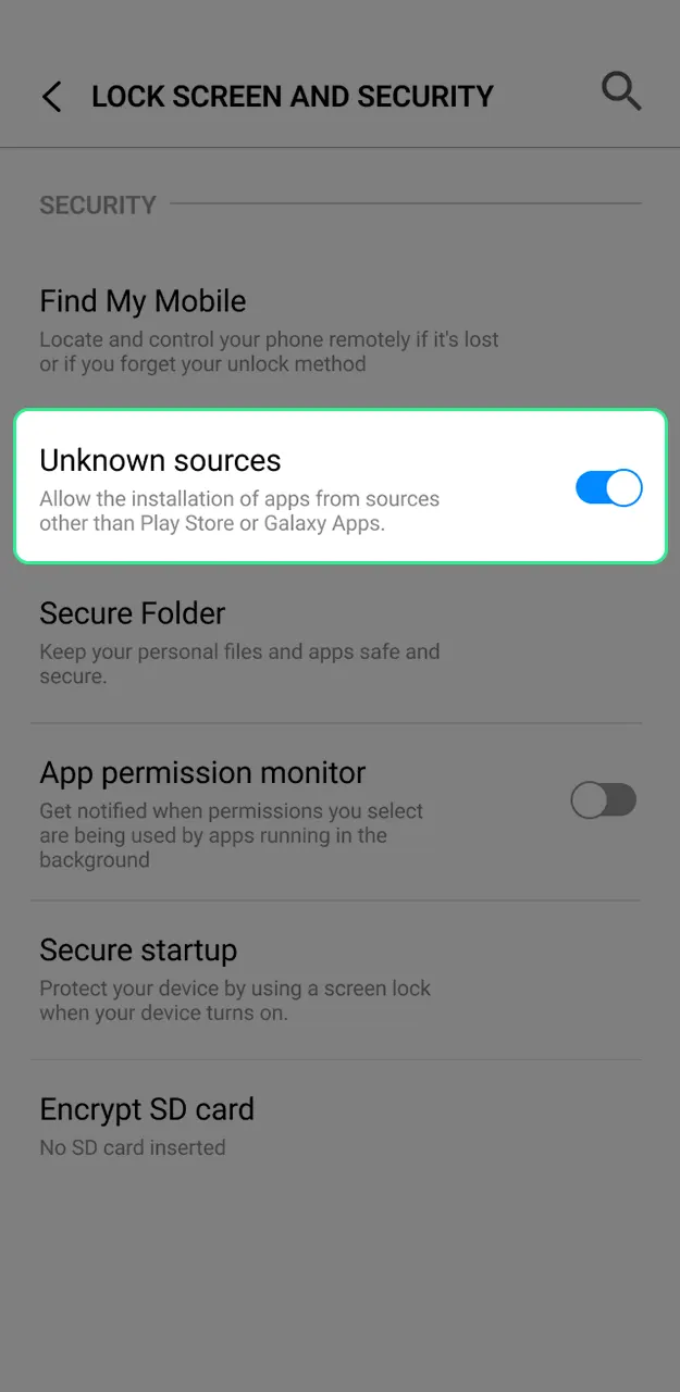 Adjust your security settings to permit the BC Game APK setup process.