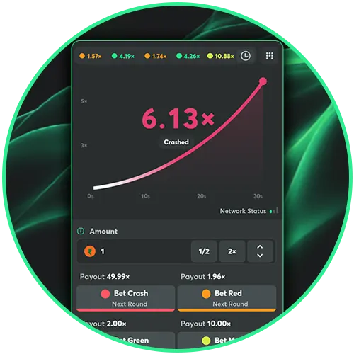Choose between classic mode and the unique trenball variation in game Crash at BC Game .