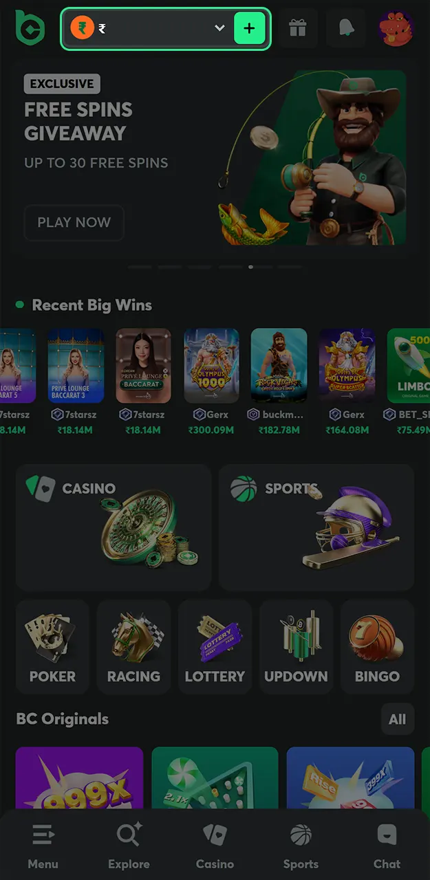 Top up your wallet to play Mines on BC Game.